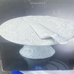 Cake Plate And Server Brand New 