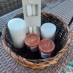 New Candles In A Basket