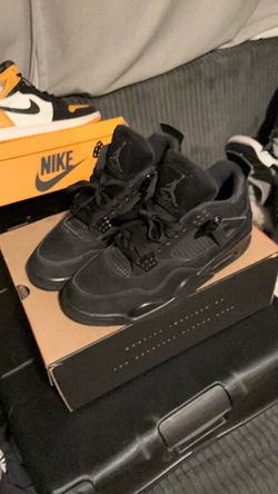 Black cats jordan 4s