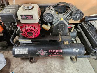 Heavy Duty Power Systems HD5510TH Gasoline Air Compressor powered by a Honda GX engine with a twin-tank setup