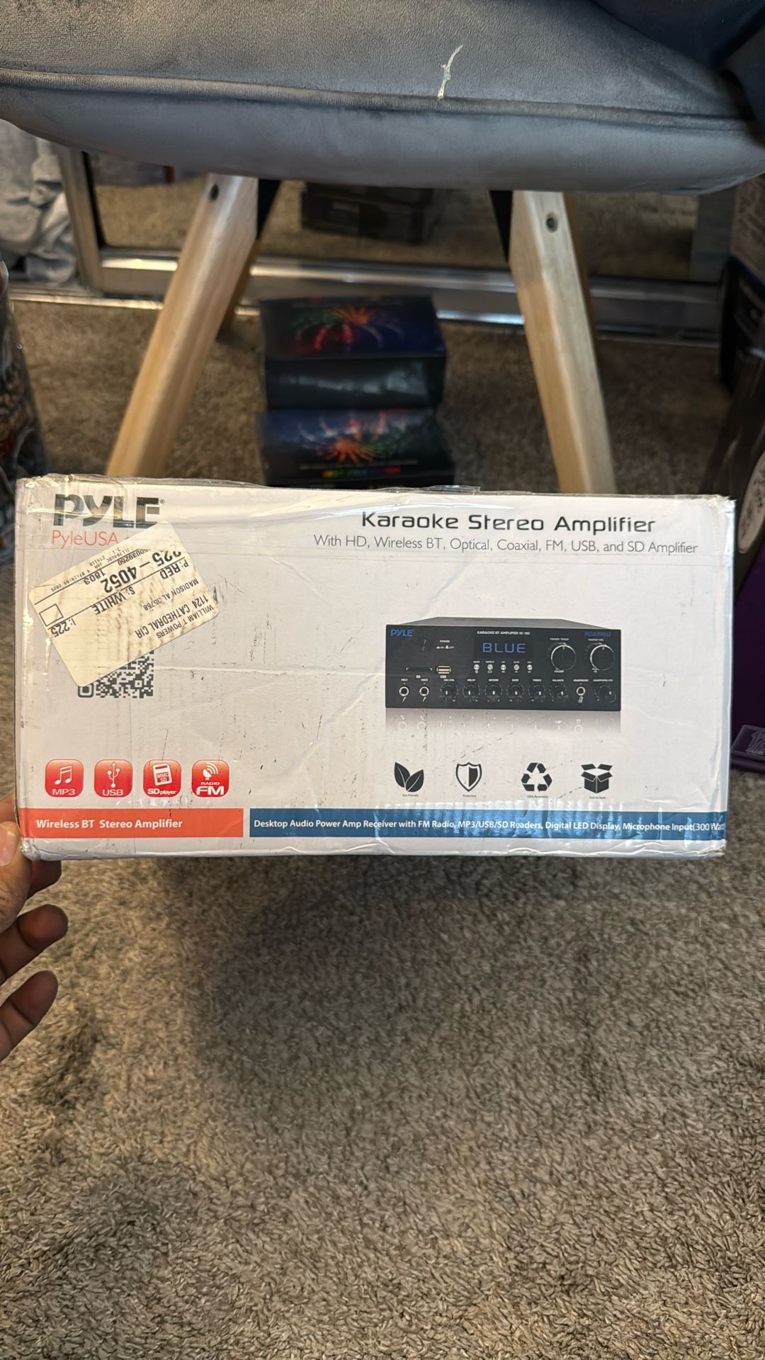 Pyle Wireless Bluetooth Streaming Amplifier, 300W Multi Channel Home Audio Receiver System with HDMI in/Out, Optical/Coaxial, FM Radio, USB/SD, AUX, R