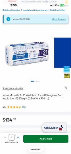 R21 Wall Kraft Faced Fiberglass Insulation 3 New Bags