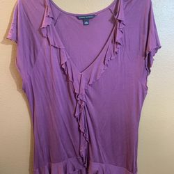 Banana Republic Raspberry Ruffled Blouse - L