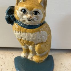 Vintage Cast Iron Kitty Doorstop