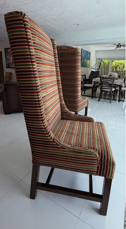Pair of High-Back Upholstered Dining  Chairs