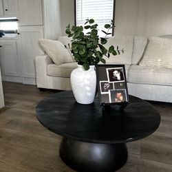 Black Round Round Coffee Table  $200