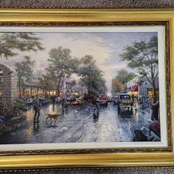 Thomas Kinkade Carmel Sunset On Ocean Avenue Framed Signed