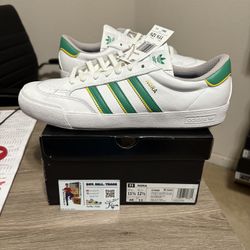 Size 11.5 - adidas Nora Cloud White Court Green Skate Yellow