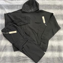 Fear Of God Essentials Stretch Limo Black 2 Piece Set FW22 In X-Large
