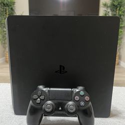 PlayStation 4 Slim Black 1TB Console with Original Black PS4 Controller