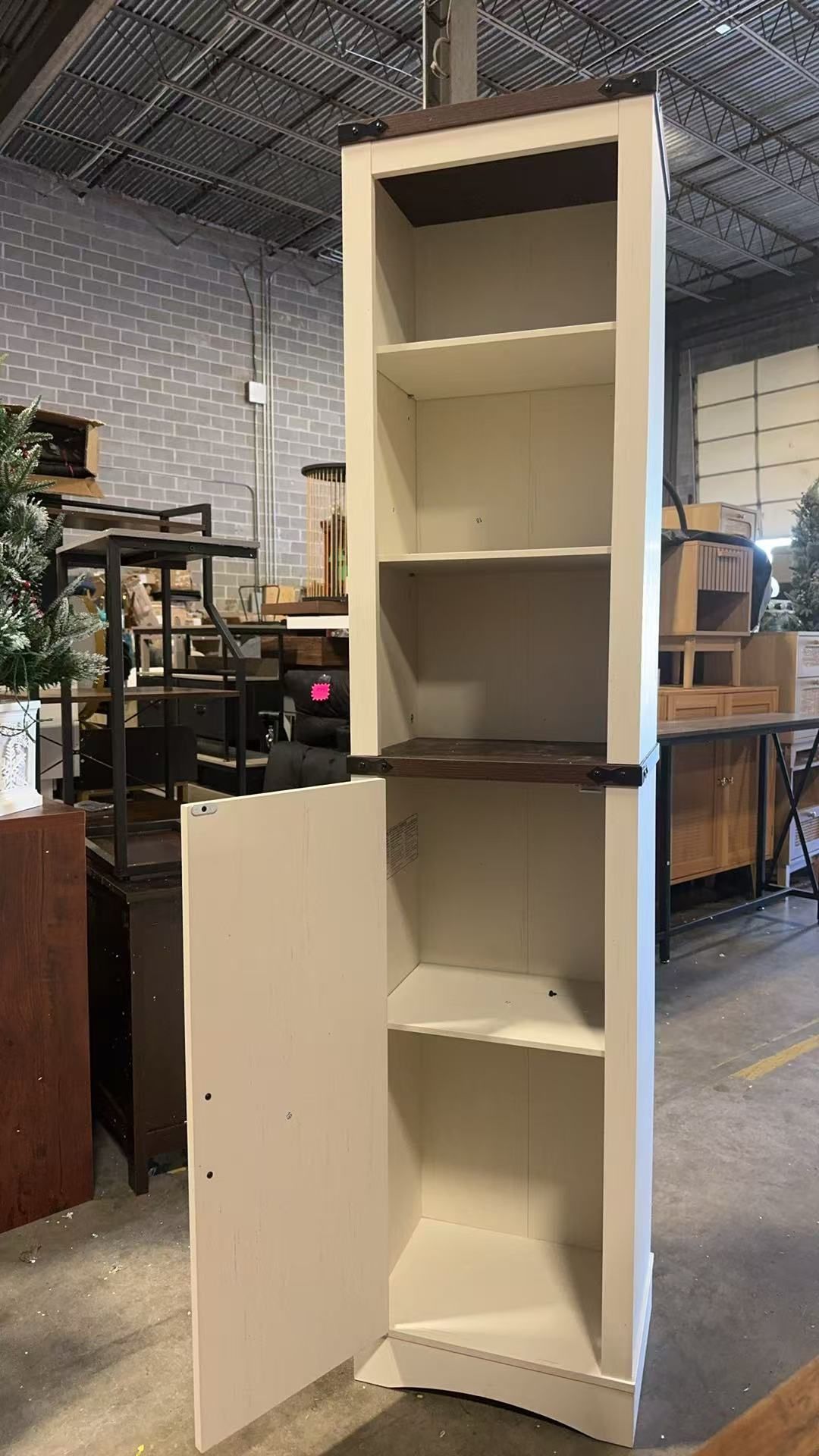 🔥ON SALE🔥 68" Tall Farmhouse Bathroom Storage Cabinet, 5-Shelf Storage Cabinet with Barn Door&Adjustable Shelves, Linen Tower Cabinet with Storage f