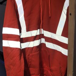  high visibility hoodie long sleeves zipper hooded sweatshirt