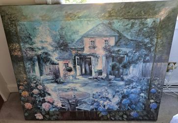 Large Canvas Print of the painting "Brunch in the Garden" by Magdalena Greene
