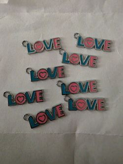 LOVE Enamel Charms Set of 8