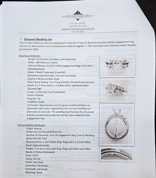 Platinum and Natural Diamond Wedding Set