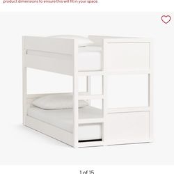 PB Kids Bunk Bed – Twin over Twin (White)