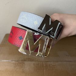 Brand New MCM Belts Reversible Red White  