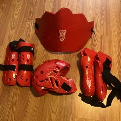  6- Piece, Red Dragon, Karate Martial Arts Training Gear 