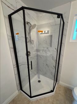 Neo-Angle Shower Enclosure G343472BN with SMC Shower Base GTA-3434CN