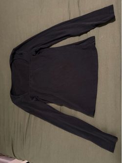 Black Square Neck Long Sleeve Top