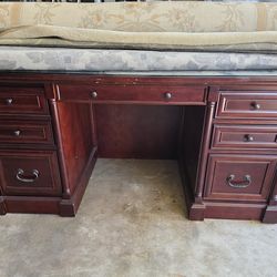 Large cherry wood office desk