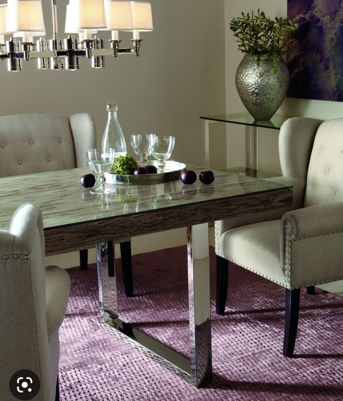 Bernhardt Large Wood Glass Chrome Dining Table for Sale in Irvine, CA