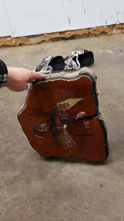 Wild Turkey wood clock