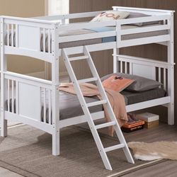 Brand New White Twin Size Bunk Bed 