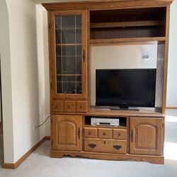 Entertainment Center, Oak Hardwood