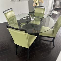 Dining set - 53” Glass Table w/ 4 Chairs