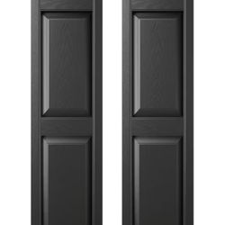 Builders Edge 14.75 in. W x 59 in. H Builders Edge, Standard Two Equal Panels, Raised Panel Shutters, Includes Matching Installation Spikes (Per Pair)