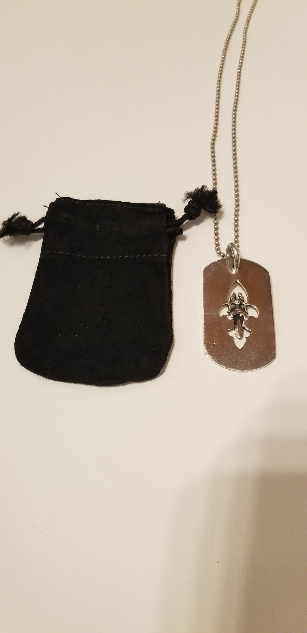 Chrome Hearts dog tag, with sterling silver chain