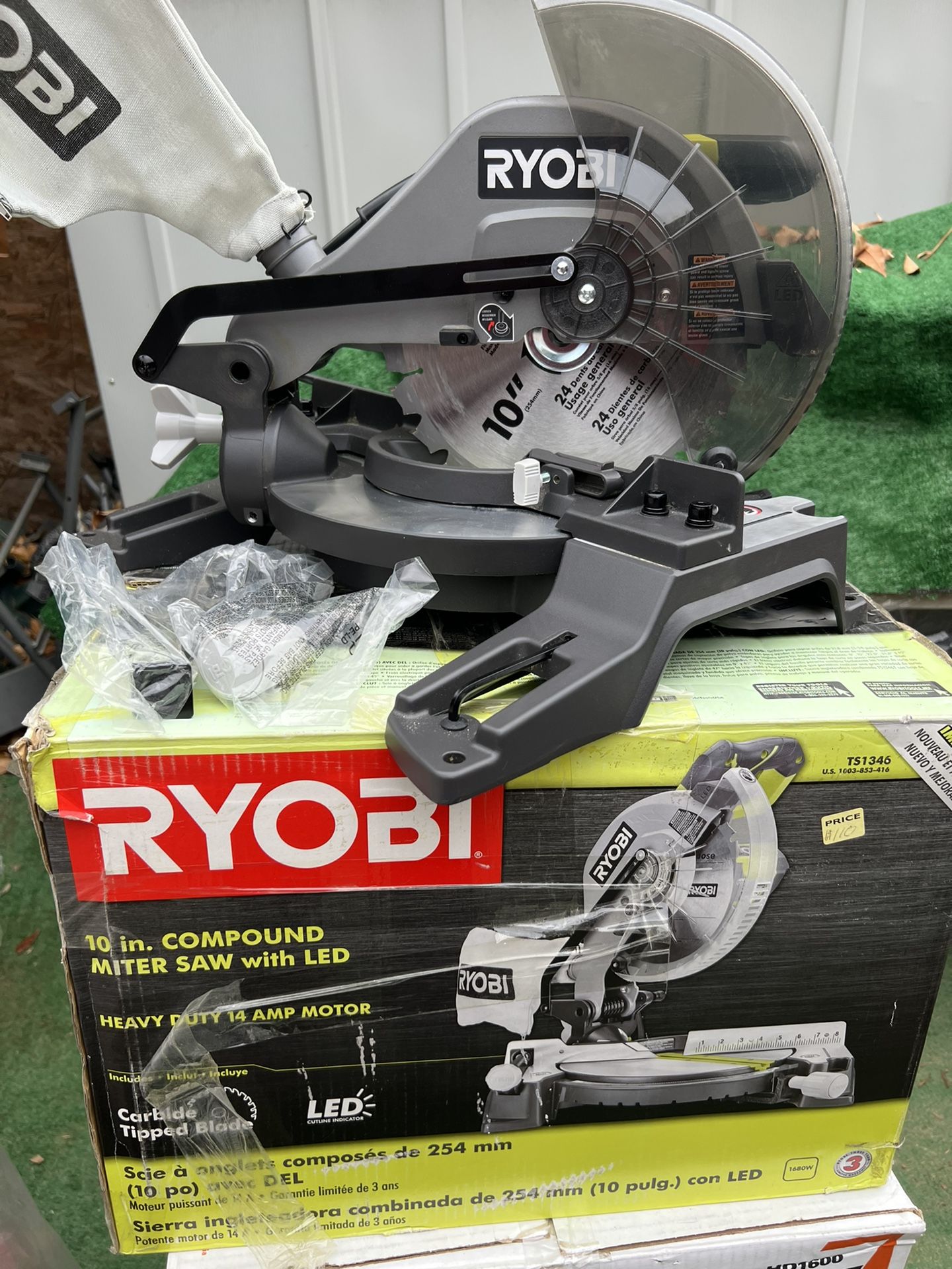 RYOBI 14 Amp Corded 10 in. Compound Miter Saw with LED Cutline Indicator
