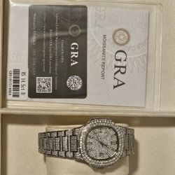 GRA CERTIFICATE Iced Out Moissanite Watch VVS1