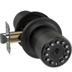 Cerradura de puerta inteligente con teclado y llave, 50 códigos de usuario, impermeable, bloqueo automático, negro mate