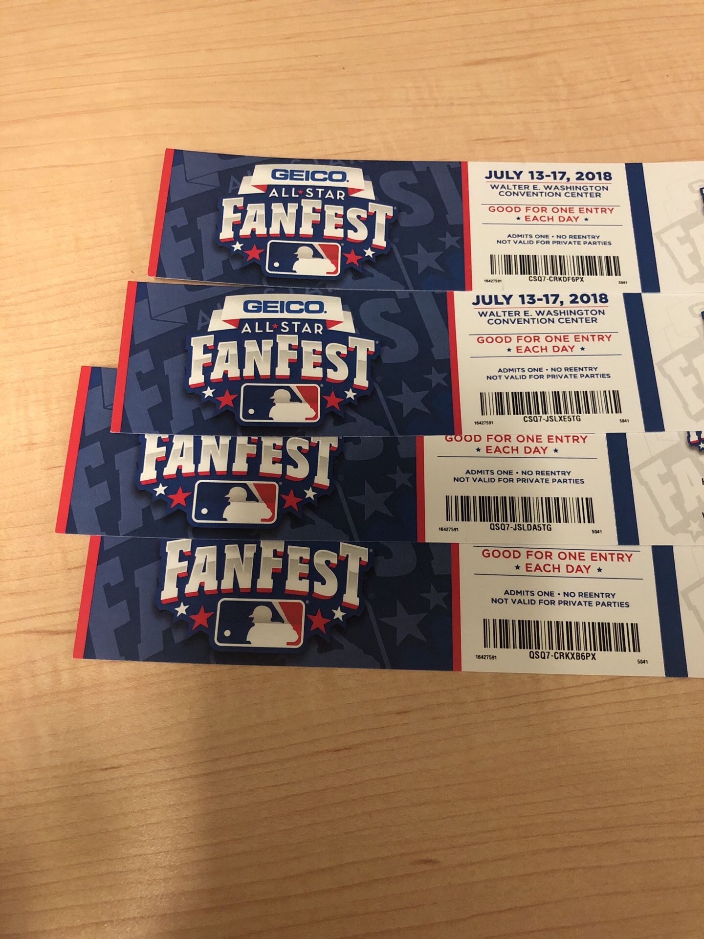 4 Adult Tickets July 13-17th