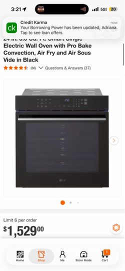 24 in. 3.0 Cu. Ft. Smart Single Electric Wall Oven with Pro Bake Convection, Air Fry and Air Sous Vide in Black