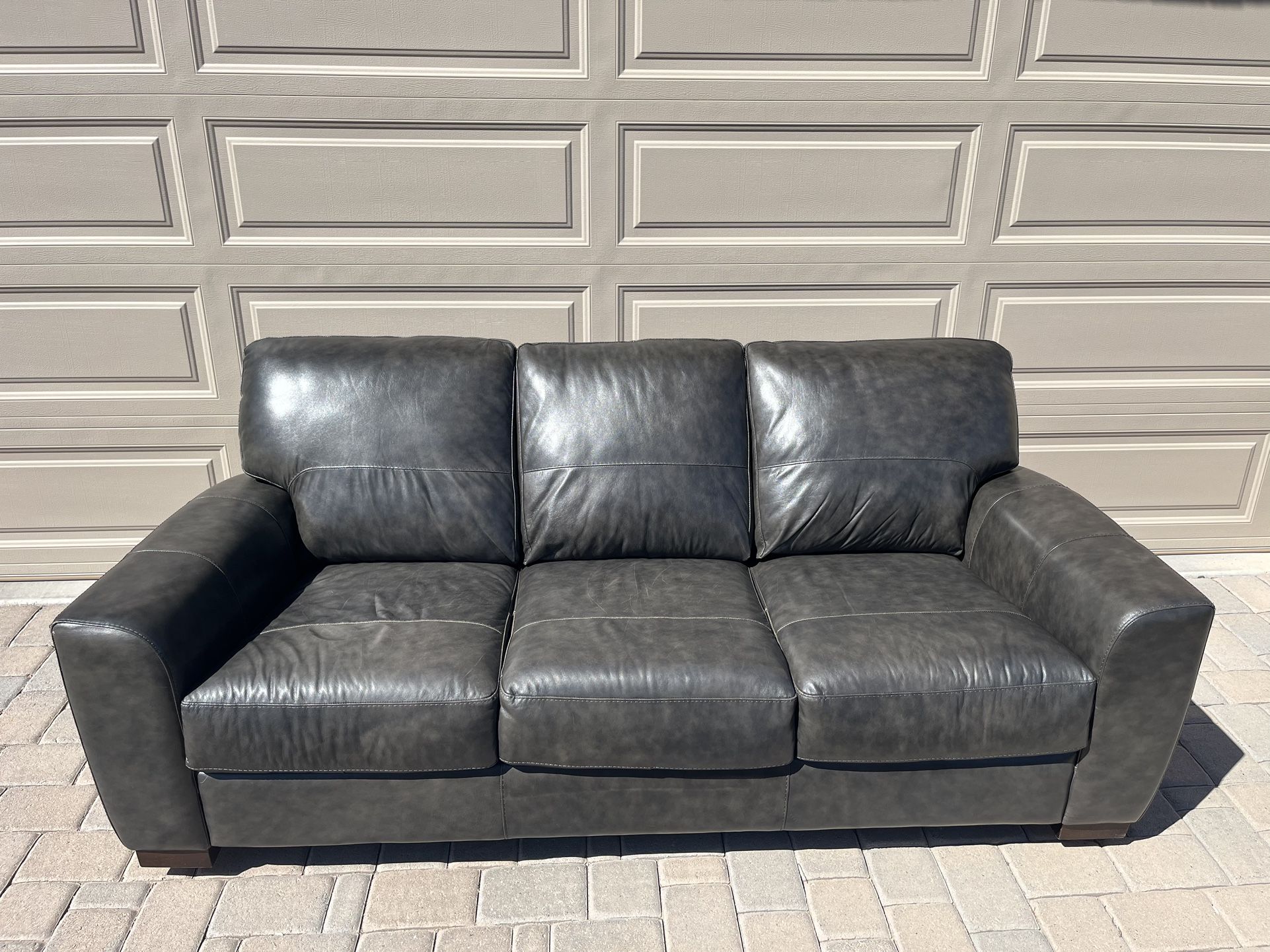 Italian Made Faux Leather Couch