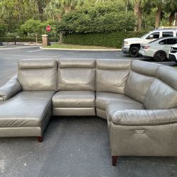 Sectional Couch/Sofa - Recliners - NATUZZI - Leather - Gray - Delivery Available 🚛