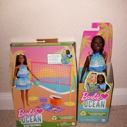 Barbie Doll & Beach Volleyball Playset New 