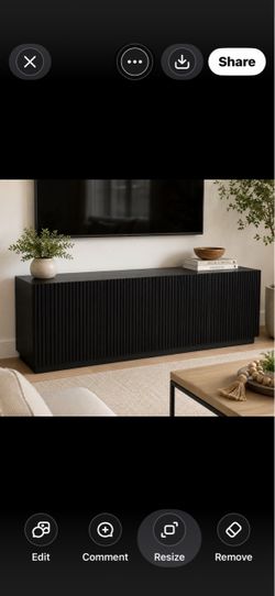 Black Fluted TV Stand Media Console
