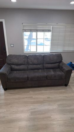 Gray Microfiber 3-Seat Sofa