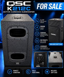 QSC K212c with soft case & power cable