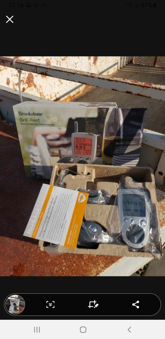 Brookstone Talking Grill Alert Remote Meat Alert Thermometer 65 FIRM New No Less All 3 Items Cheap