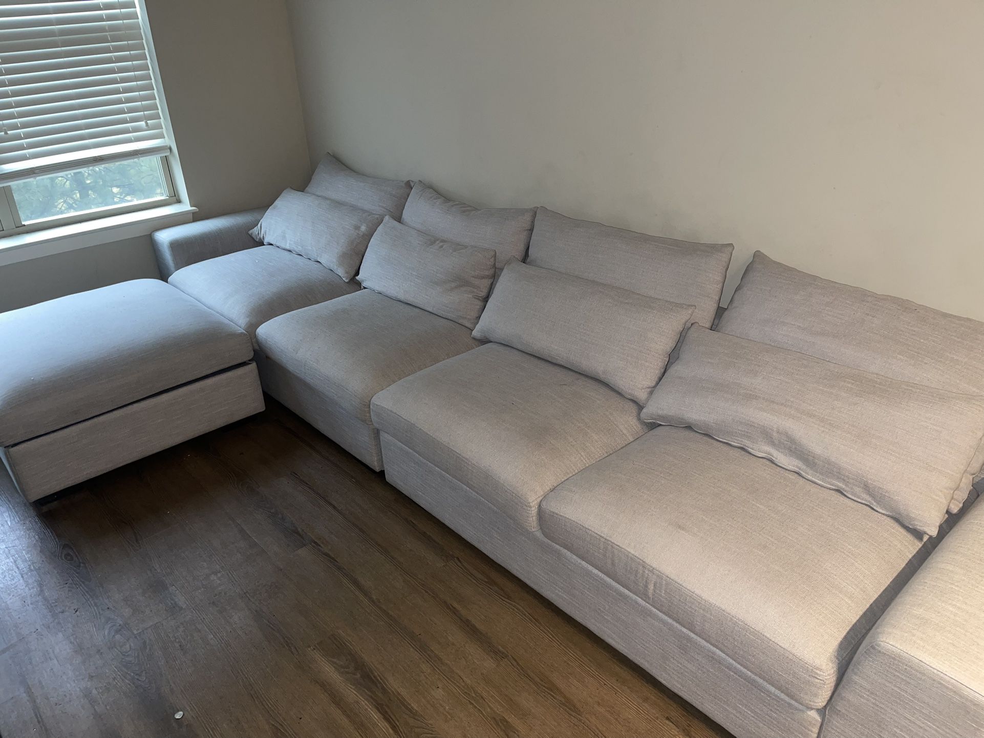 Section Grey Couch with Ottoman 