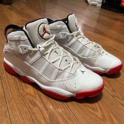 Air Jordan 6 Rings White Red Sneakers