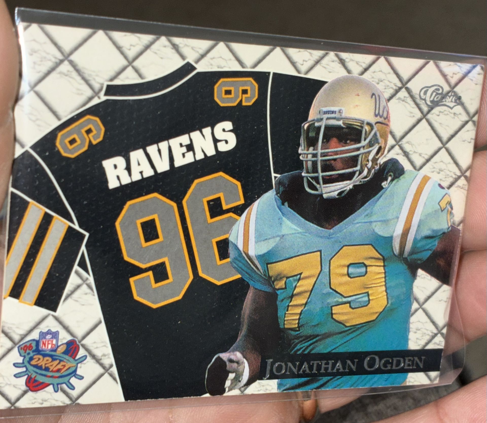 Jonathan Ogden Rookie Card Ravens Champ & UCLA Retired