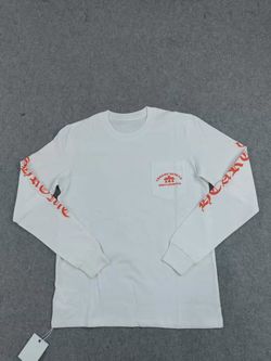 Chrome Hearts Orange Triple Cross long-sleeve t-shirt in white.