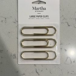 Martha Stewart Large Paper Clip, Gold, 6/Pack 