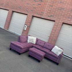 Really Nice Purple Sectional Couch 